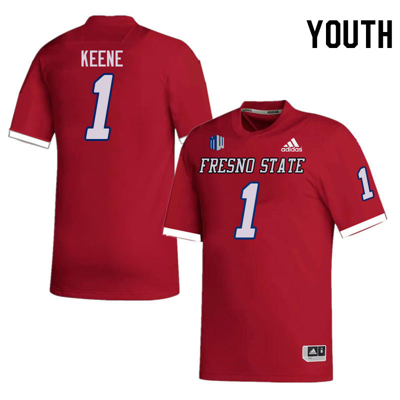Youth #1 Mikey Keene Fresno State Bulldogs College Football Jerseys Stitched Sale-Red - Click Image to Close